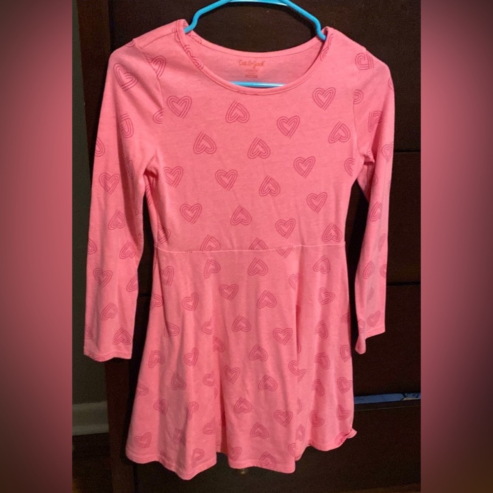 Hot pink heart dress girls size 10/12